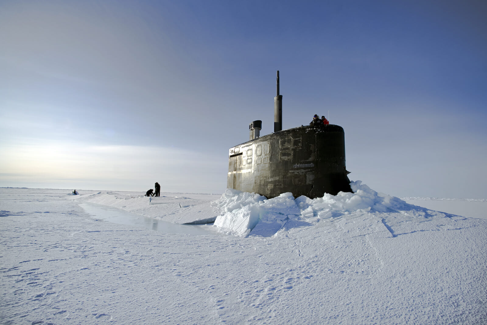 USS Connecticut breaking through the ice