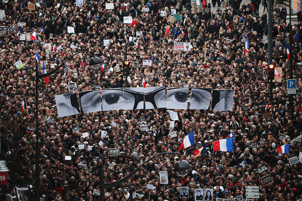 Charlie Hebdo march in Paris. (Ben Ledbetter)