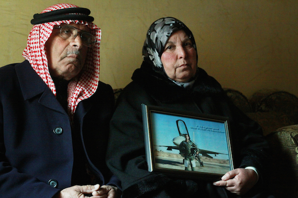 Safi al-Kasasbeh and his wife Saafia are the parents of Moath al-Kasasbeh, the Jordanian air force pilot captured and now murdered by the self-proclaimed Islamic State. (Alice Fordham/NPR)