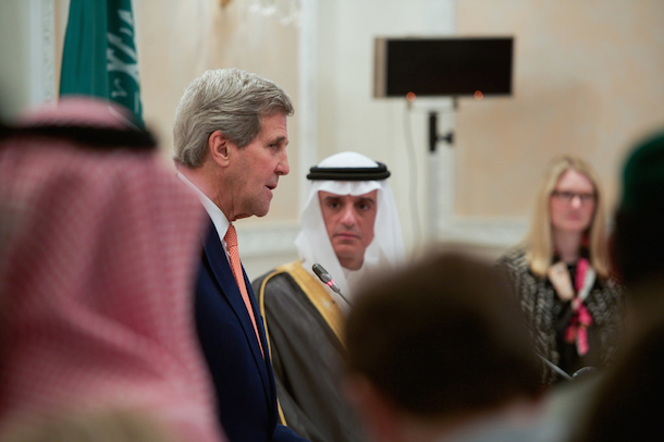 John Kerry pictured with Saudi Foreign Minister Adel al-Jubeir.