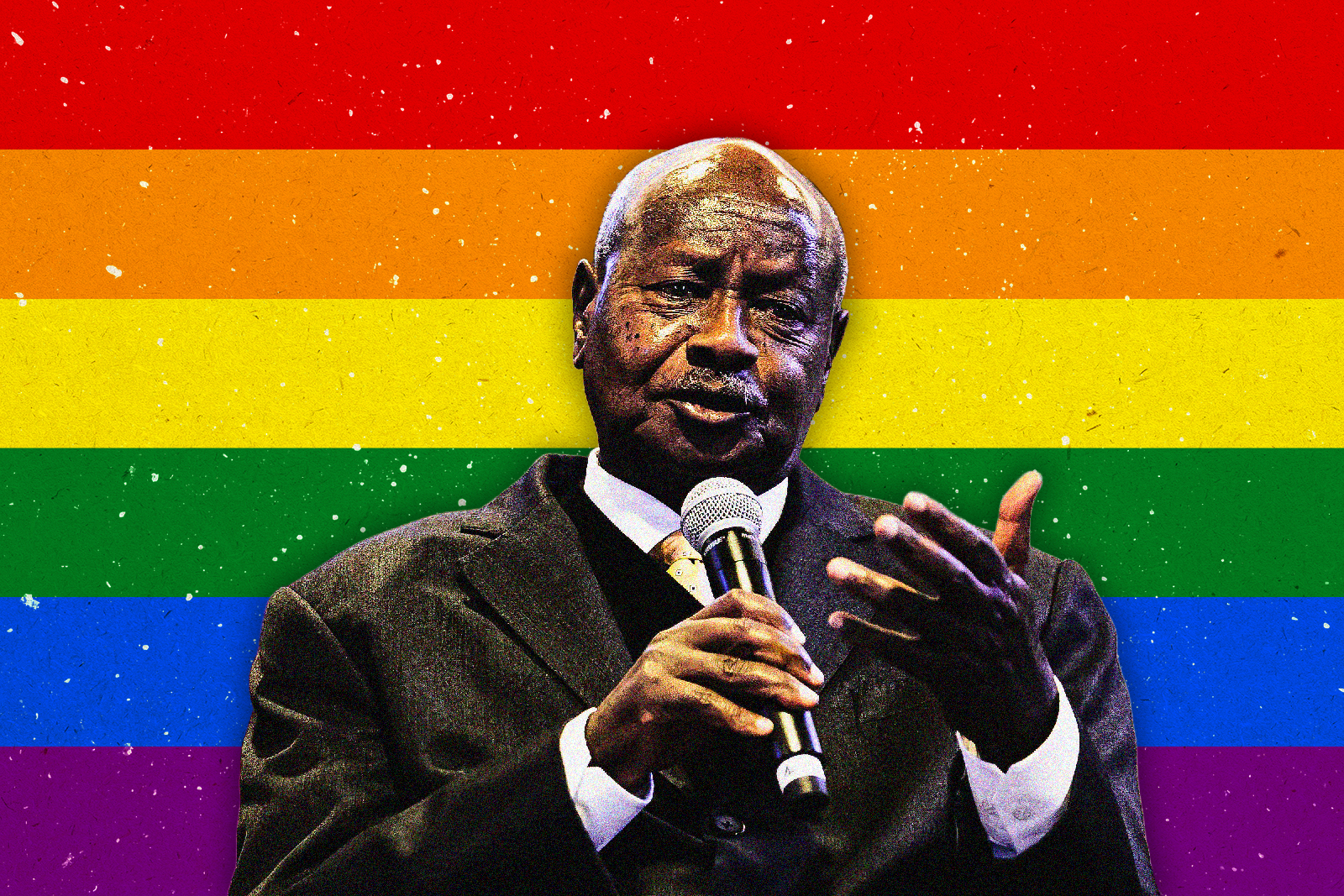 Yoweri Museveni gay pride flag