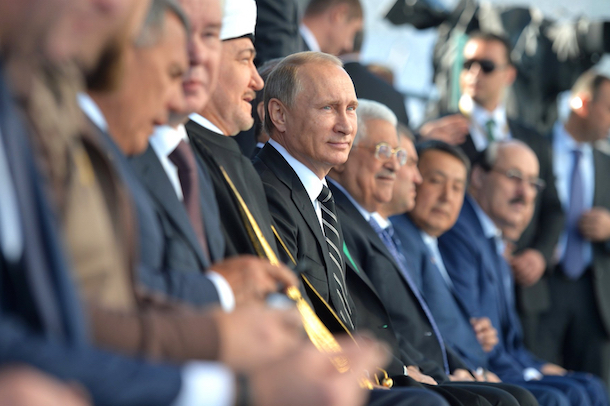 Russian President Vladimir Putin at the opening of Moscow’s Cathedral Mosque. (RIA Novosti)