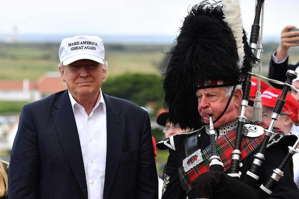 Trump invaded Scotland to the chagrin of many Scotts.
