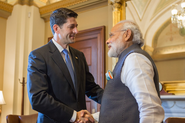 Narendra Modi with Speaker of the House Paul Ryan. (Paul Ryan)