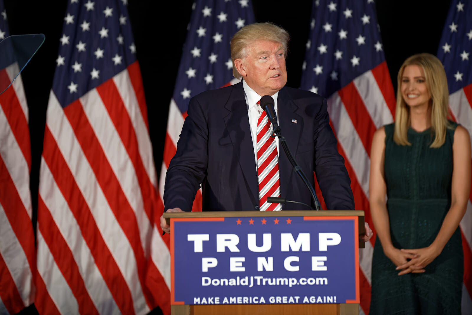 Donald Trump campaigning alongside Ivanka Trump