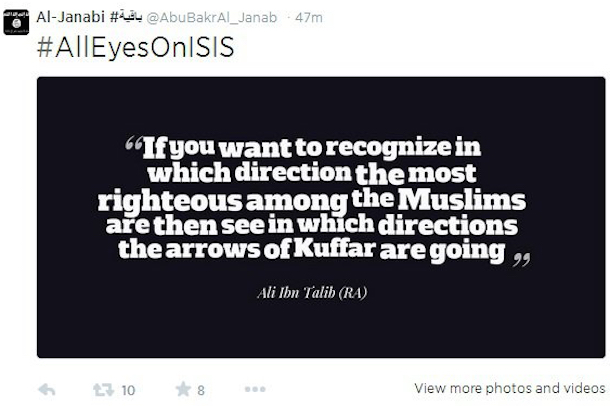 Islamic State uses social media effectively. (via Twitter)
