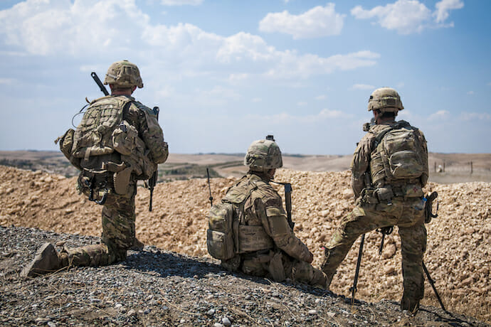 U.S. soldiers outside of Manbij, Syria