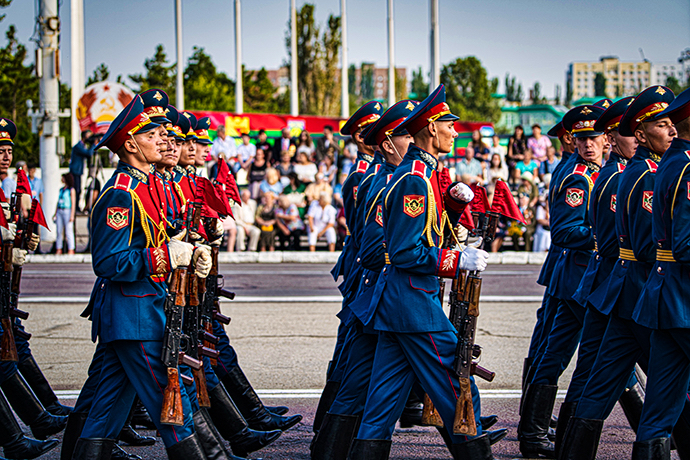 Military parade in Tiraspol, Transnistria