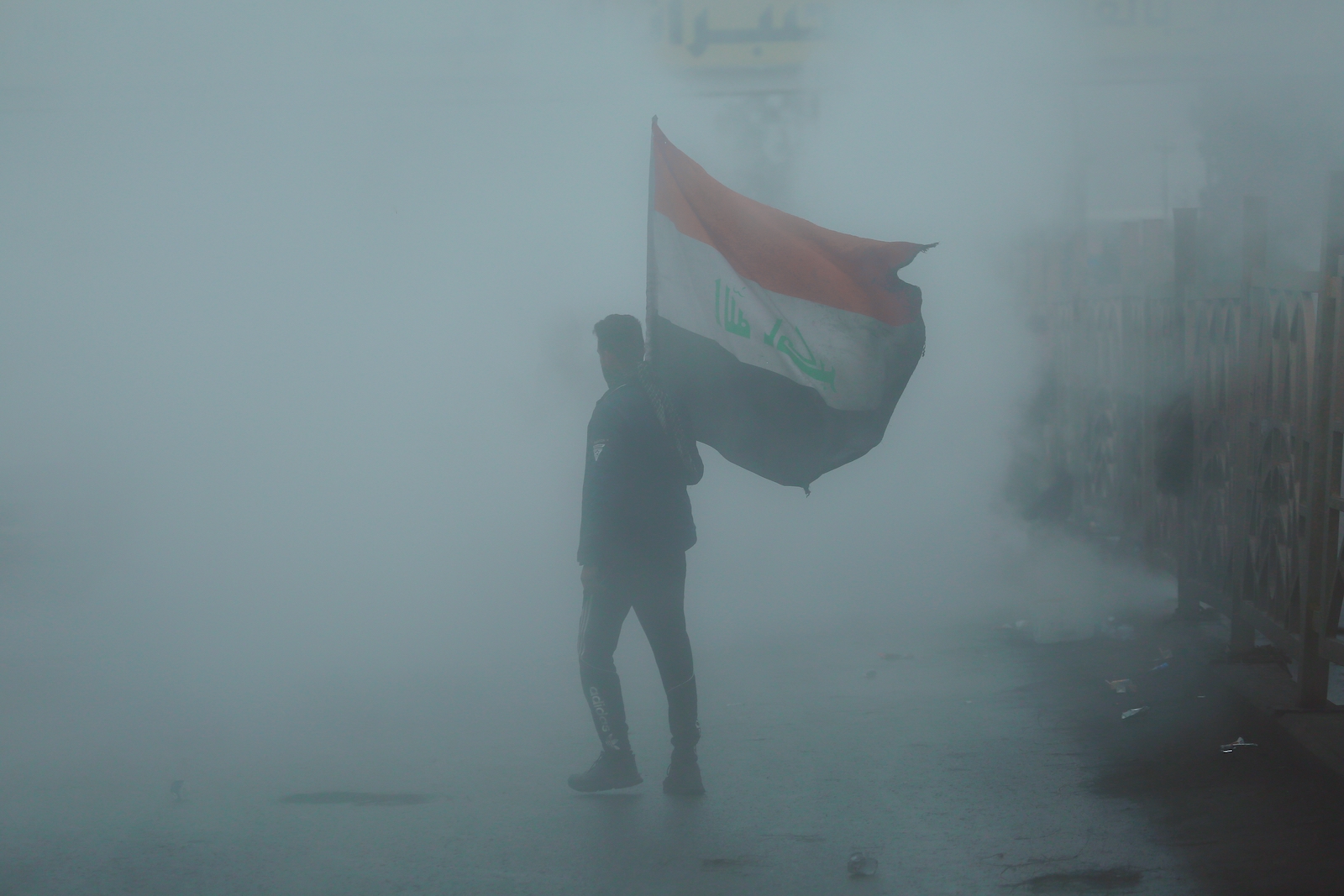 Iraqi protesting in Baghdad