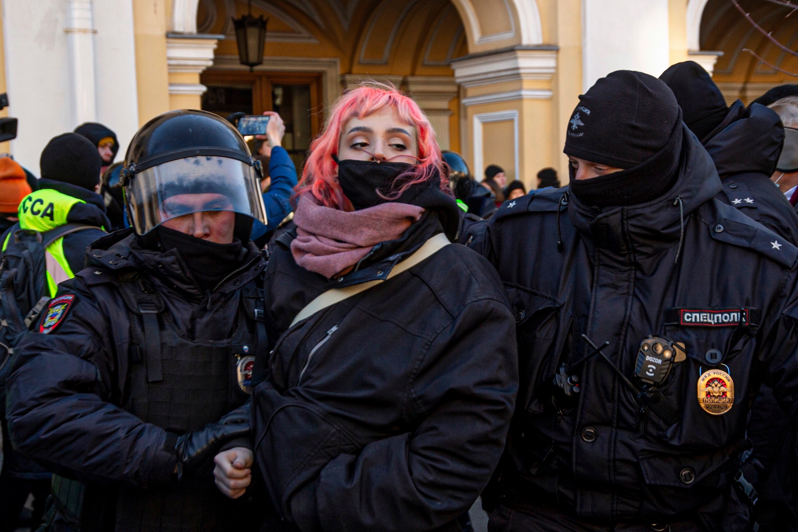 Russians protesting war in Ukraine