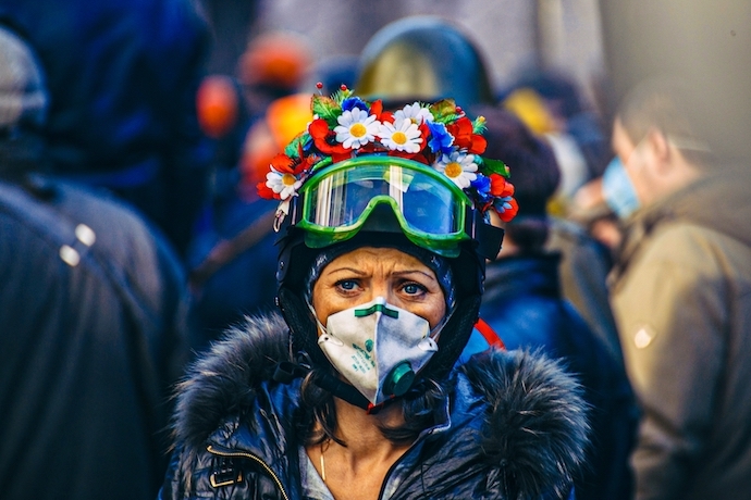 Ukrainian woman during the Euromaidan protests