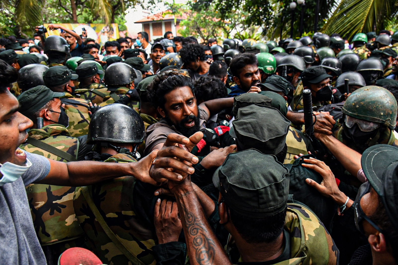 Protesters in Sri Lanka