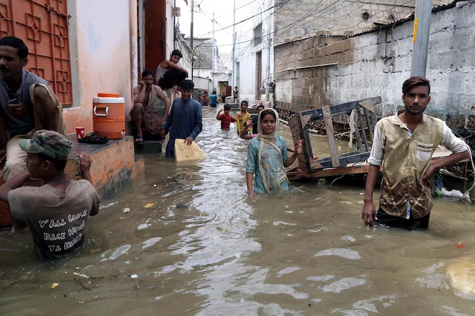 Flooded streets in Karachi