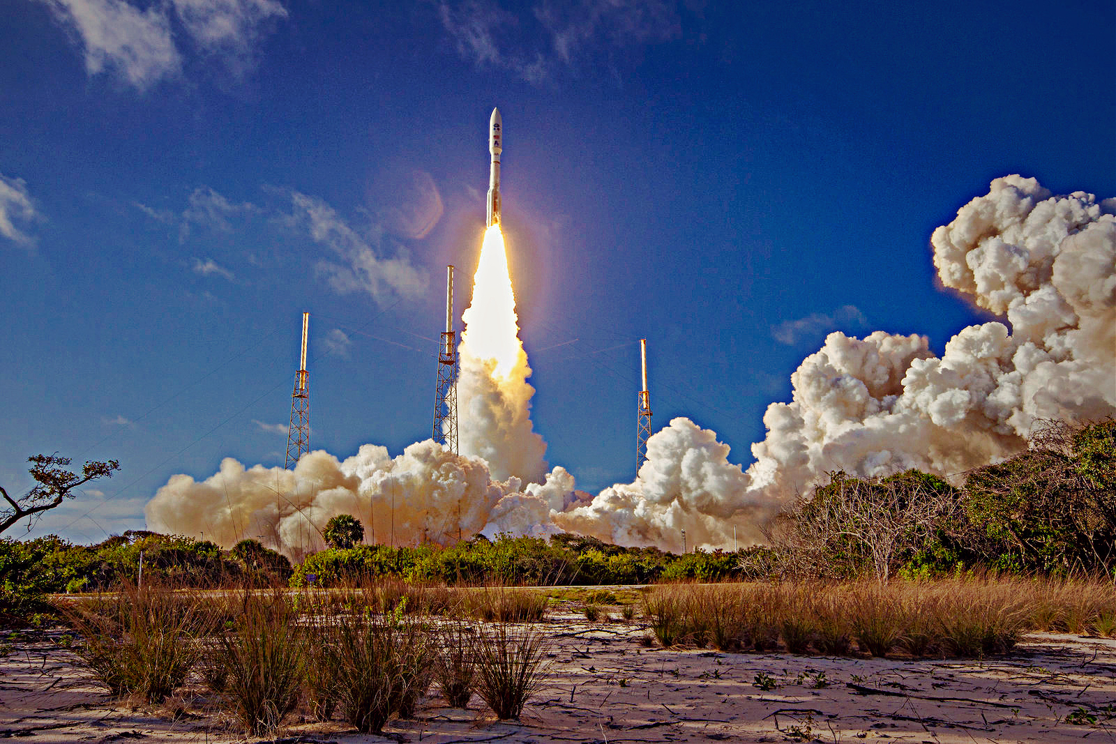A United Launch Alliance Atlas V rocket lifts off at Cape Canaveral