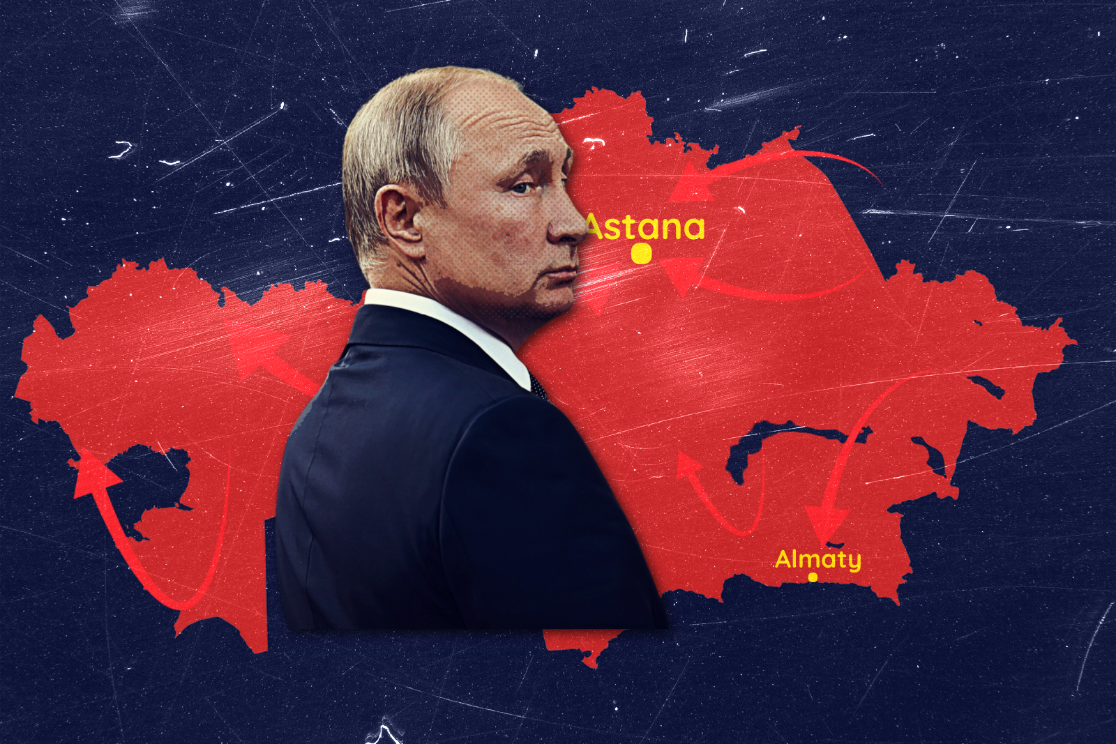 Vladimir Putin Kazakhstan map