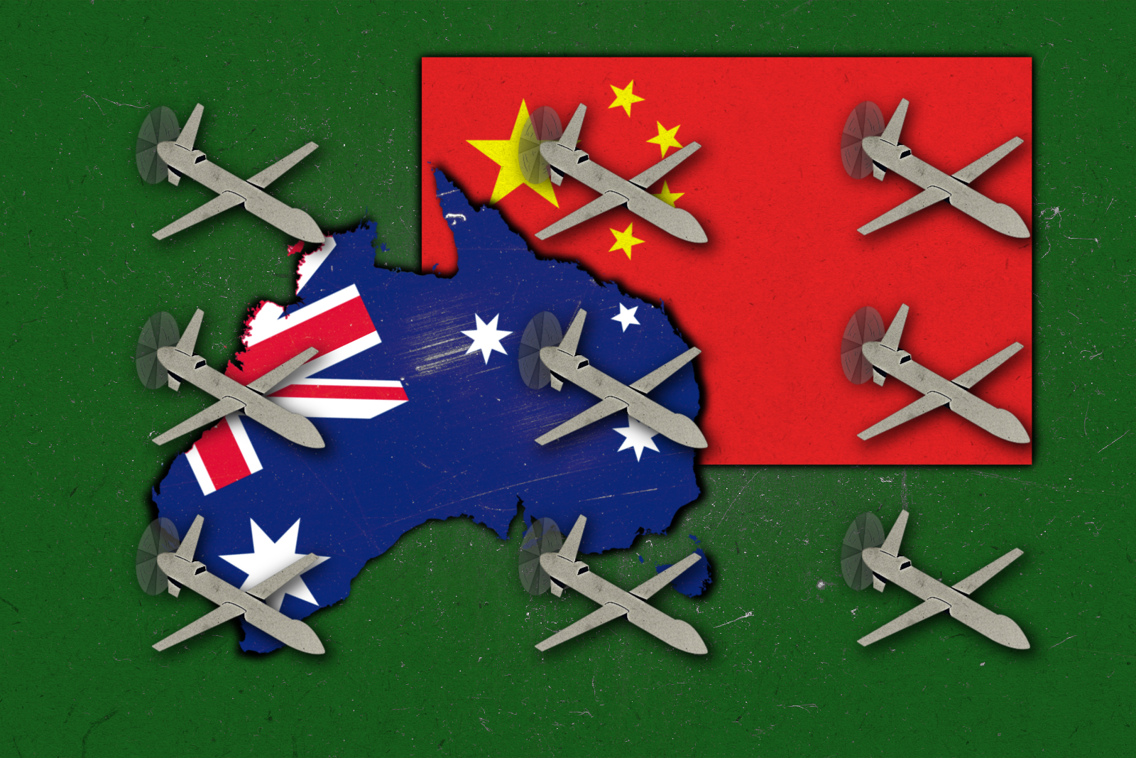 Australia China dronePhoto illustration by John Lyman