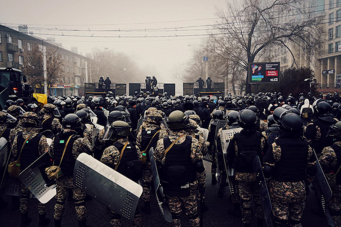 Protests in Almaty, Kazakhstan in January 2022