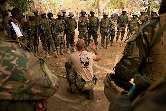 Nigerian soldiers training with the Belgian military