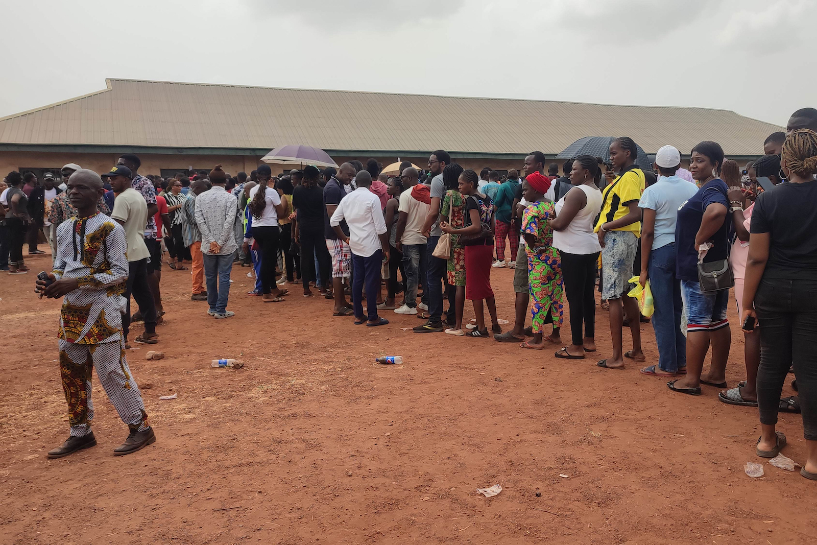 Nigerian voters waiting to cast their ballots