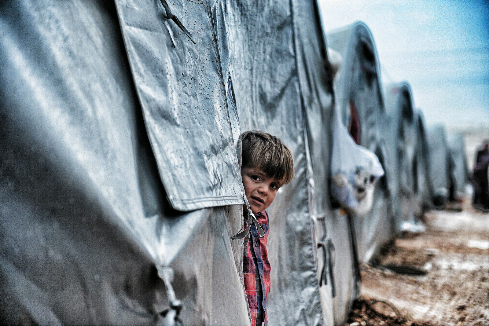 Syrian refugee child in a Turkish refugee camp