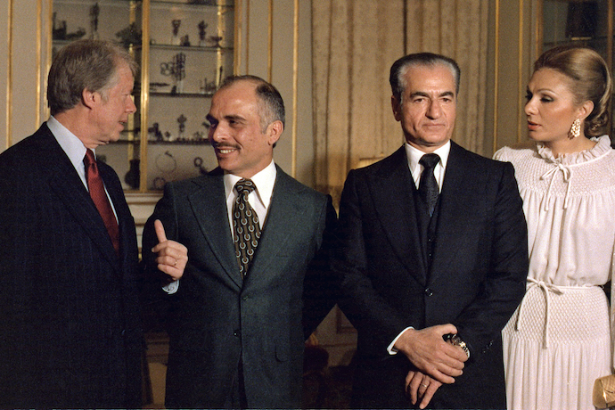 Carter with King Hussein of Jordan and the Shah of Iran in 1977
