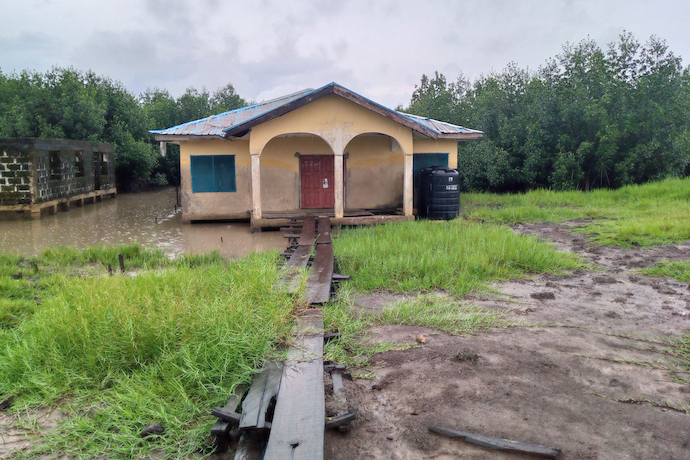 The locked Odun-Oretan Basic Healthcare Center