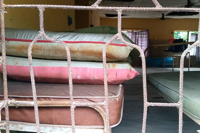 Abandoned hospital beds at the health center in Odun-Igo