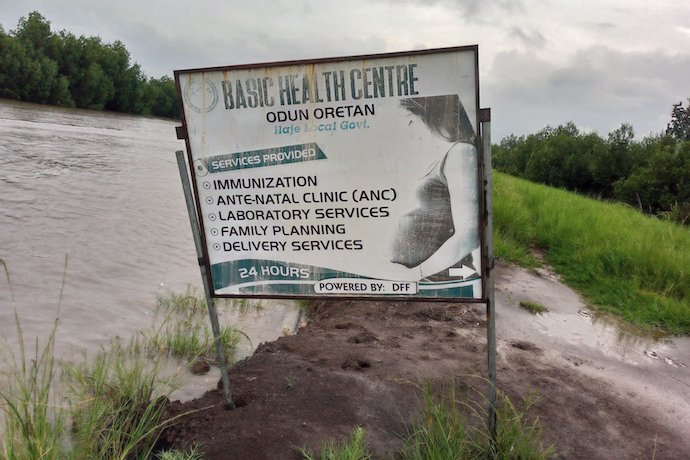 Nigerian healthcare clinic sign