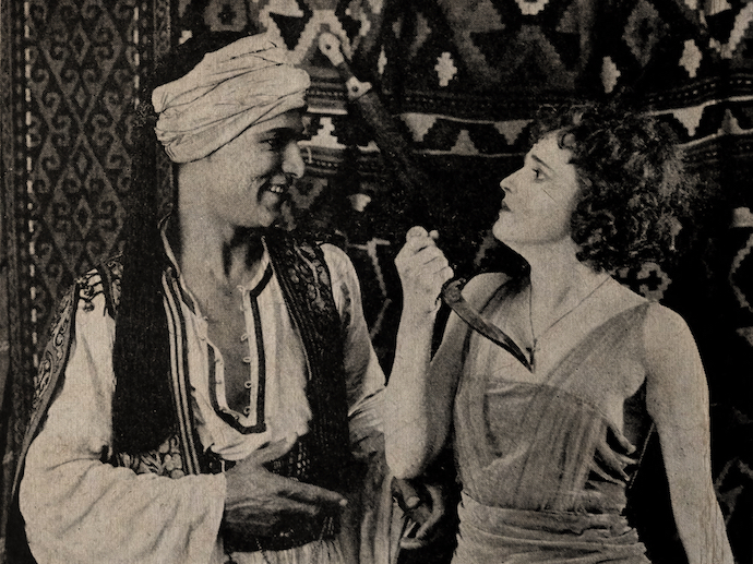 A scene from 'The Sheik' which came out in 1921