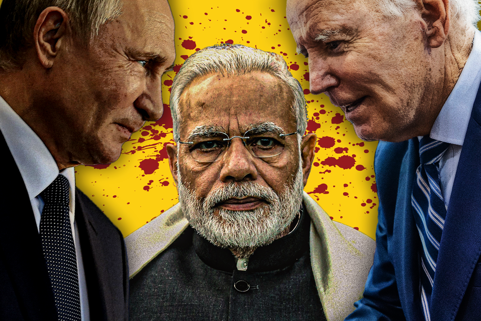 Narendra Modi with Putin and Biden