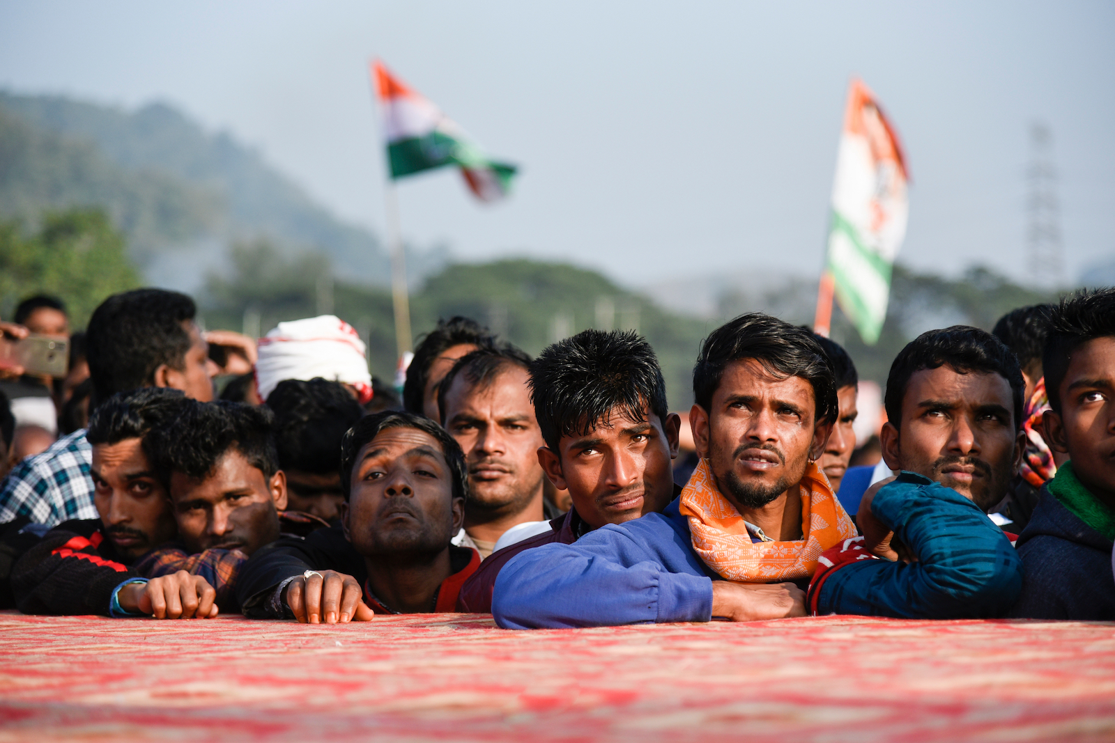 Congress party supporters protesting the Citizenship (Amendment) Act in 2019 in Guwahati, India