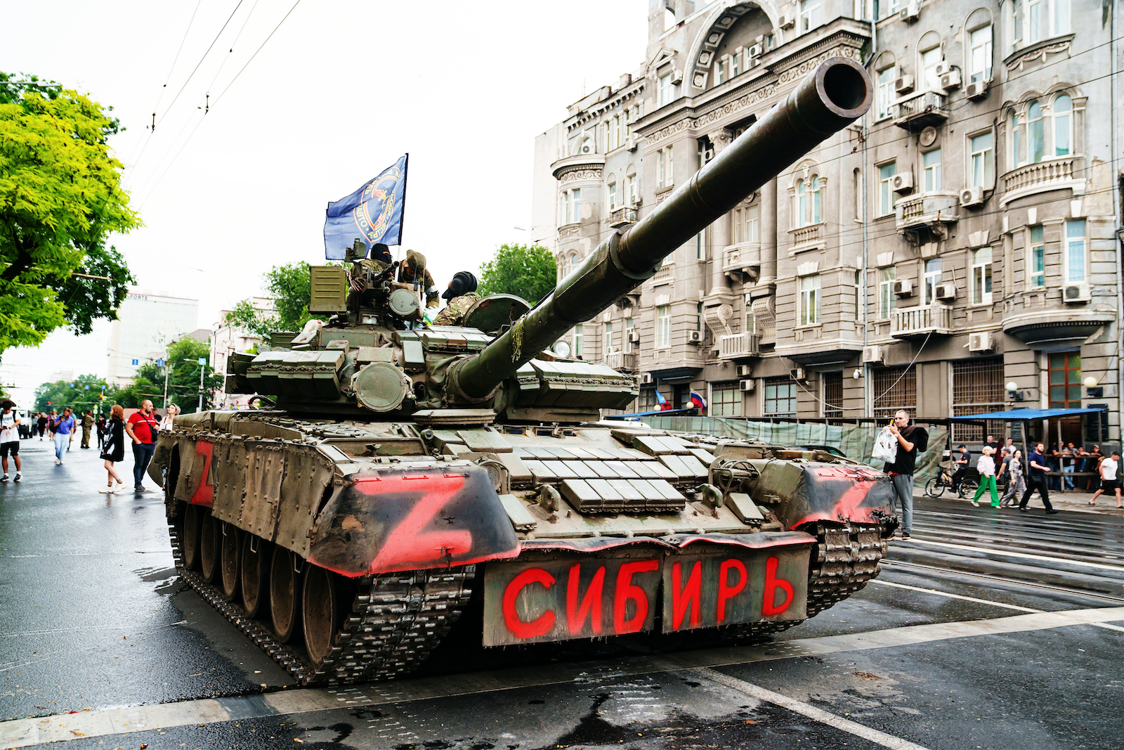 Wagner Group tanks in Rostov-on-Don, Russia
