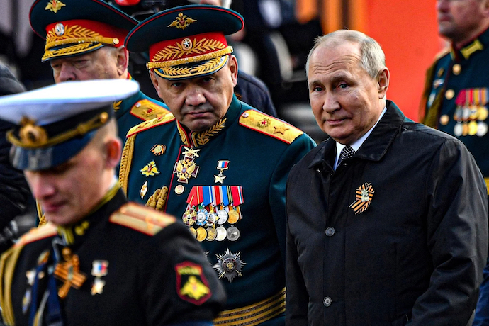 Putin during a military parade in Red Square