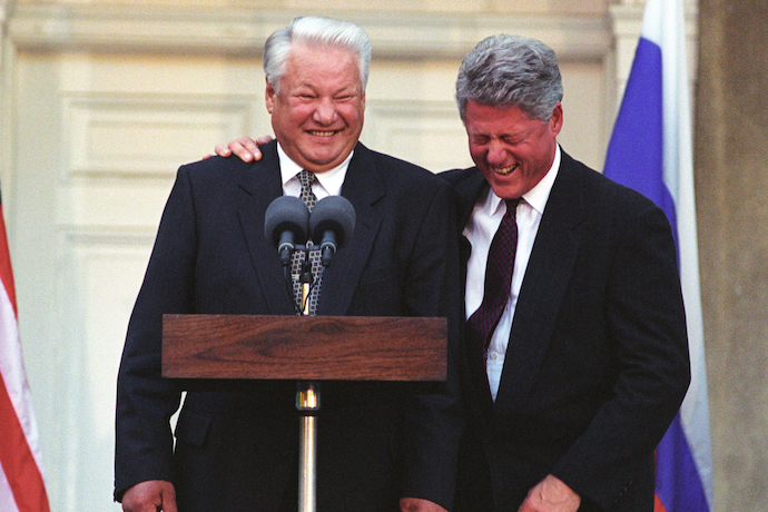 Former President Boris Yeltsin at the White House in 1995