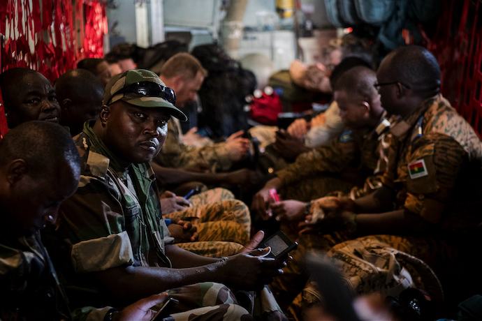 Soldiers from Niger, Burkina Faso, and Senegal during U.S.-led training in 2018