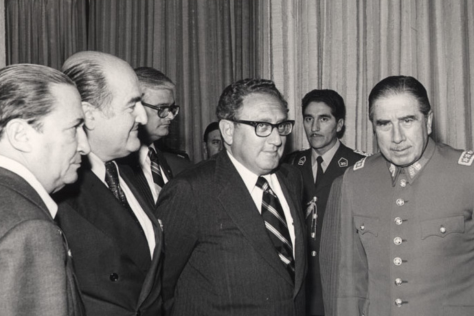 Henry Kissinger pictured with Augusto Pinochet