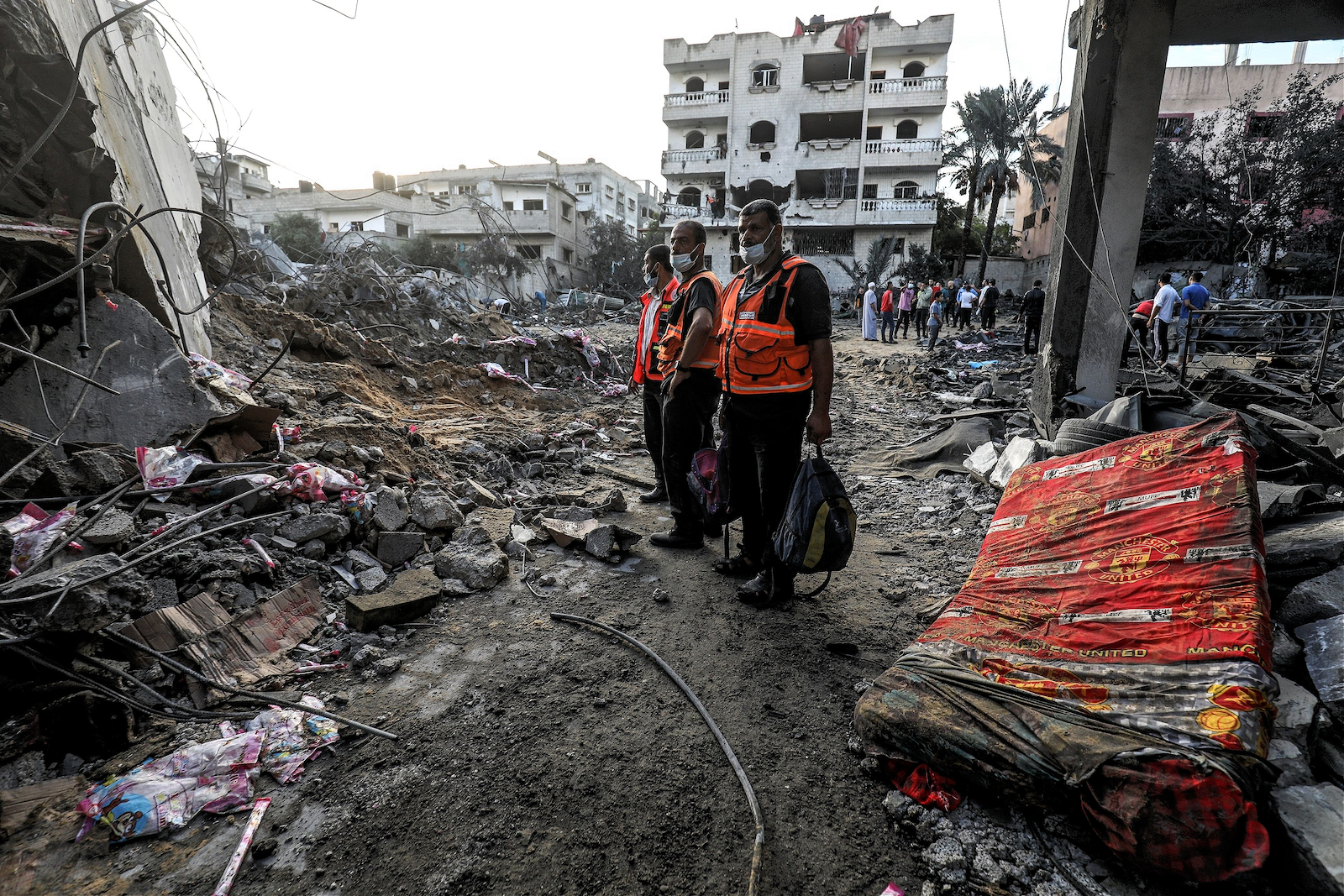 Destroyed homes following an Israeli raid in the city of Rafah, south of the Gaza Strip, on October 17 2023