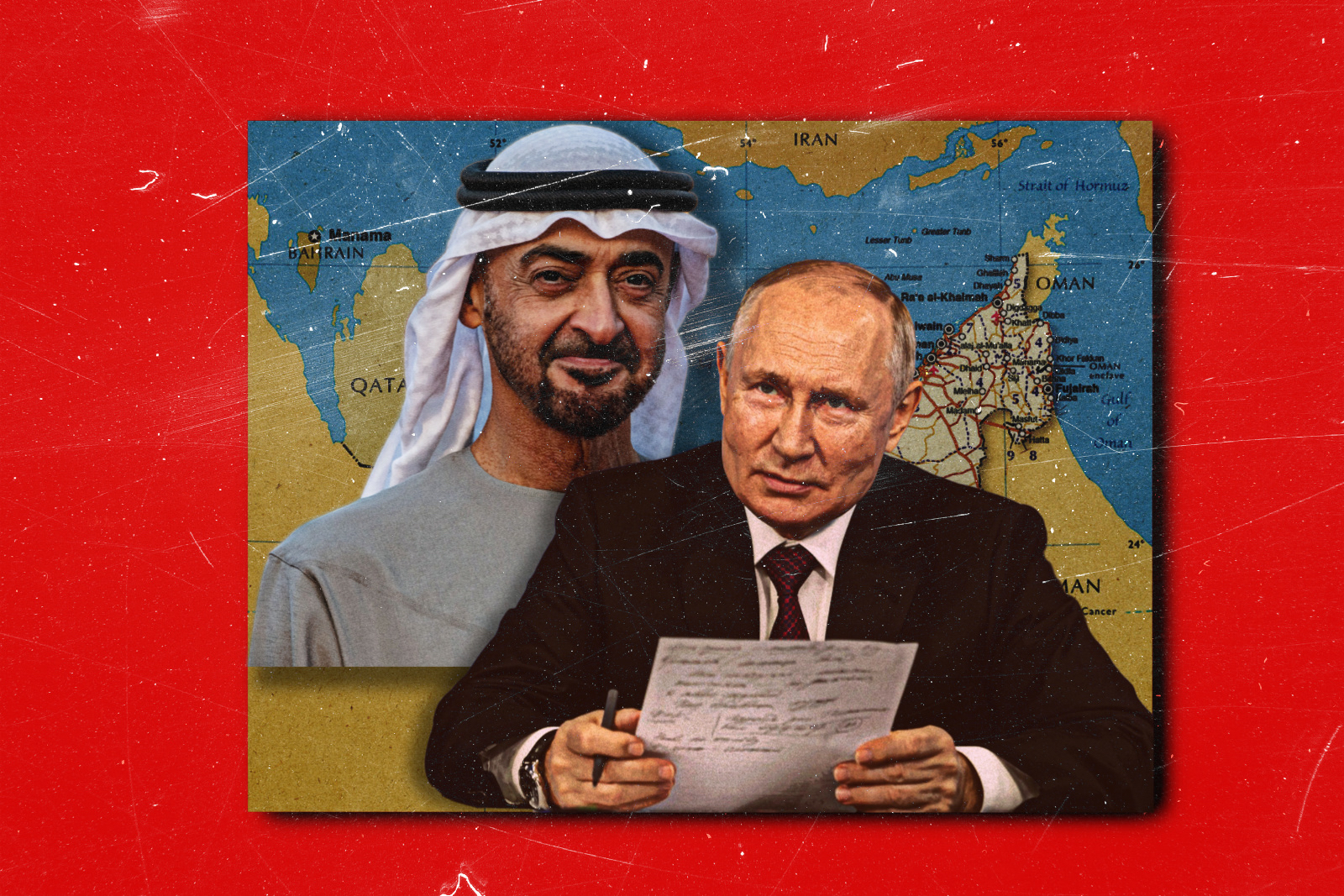 Mohamed bin Zayed Al Nahyan and Vladimir Putin