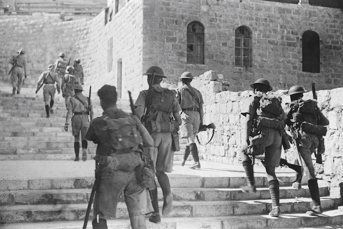 British soldiers in the Old City of Jerusalem in 1938