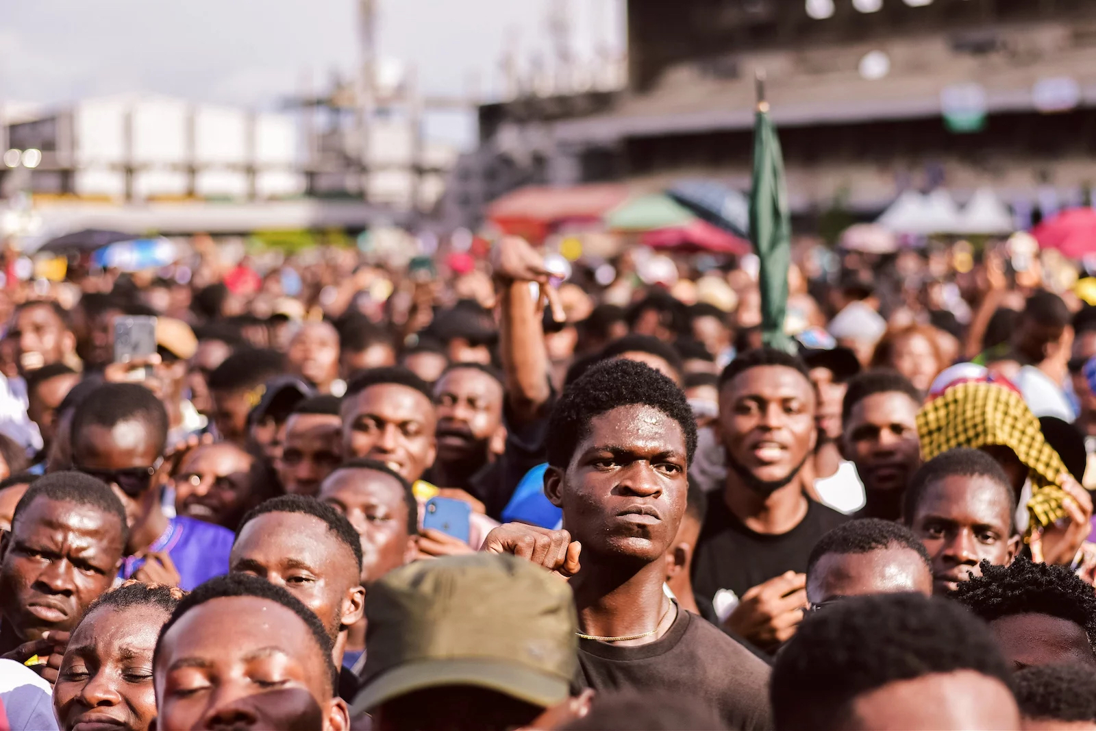 Young Nigerians during a pro-democracy rally in 2022