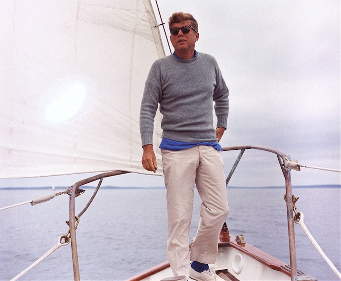 John F. Kennedy on his sail boat