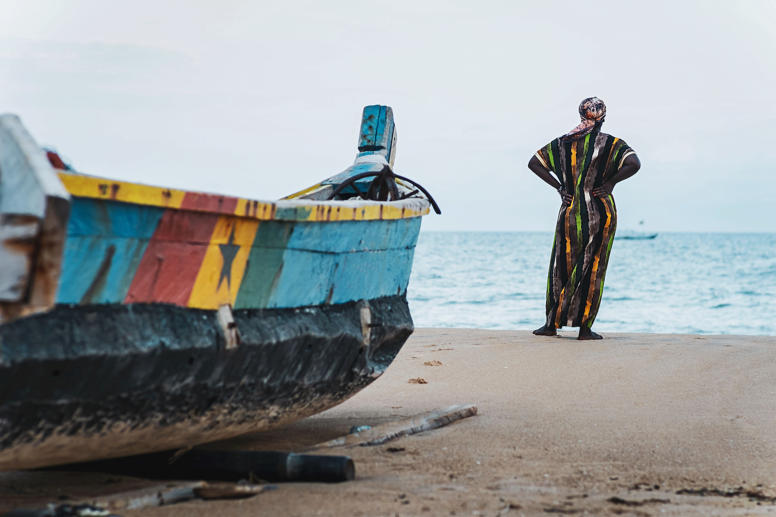 Woman on a beach in Ghana