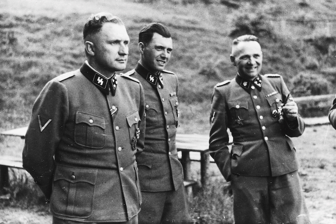 Rudolf Höss on the far right in 1944