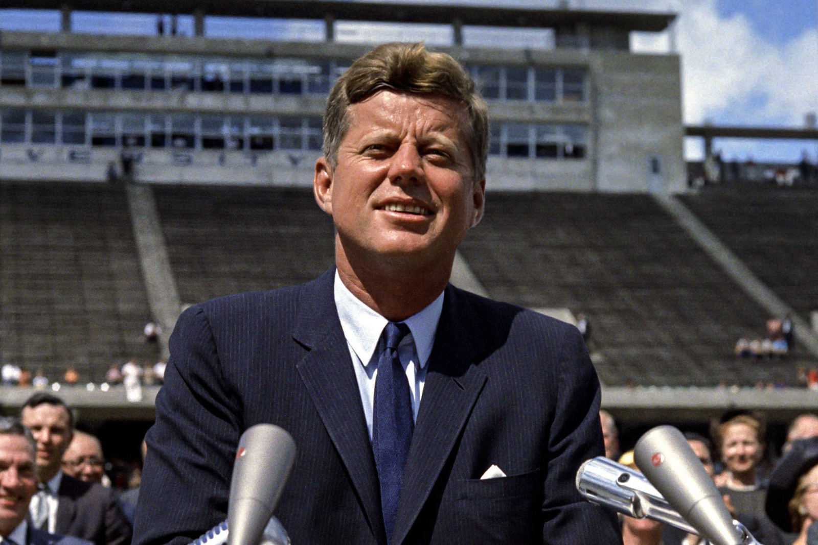 President John F. Kennedy speaking at Rice University