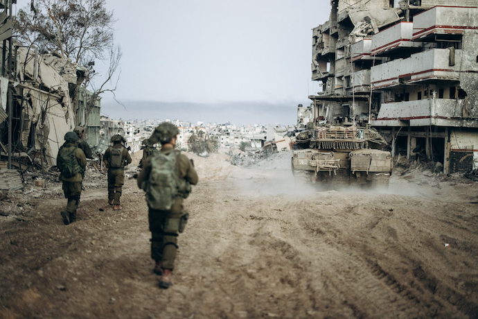 A photo released by the Israel Defense Forces shows Israeli soldiers operating in the Gaza Strip