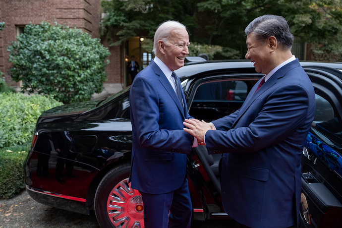 President Joe Biden with Chinese President Xi Jinping in Woodside, California