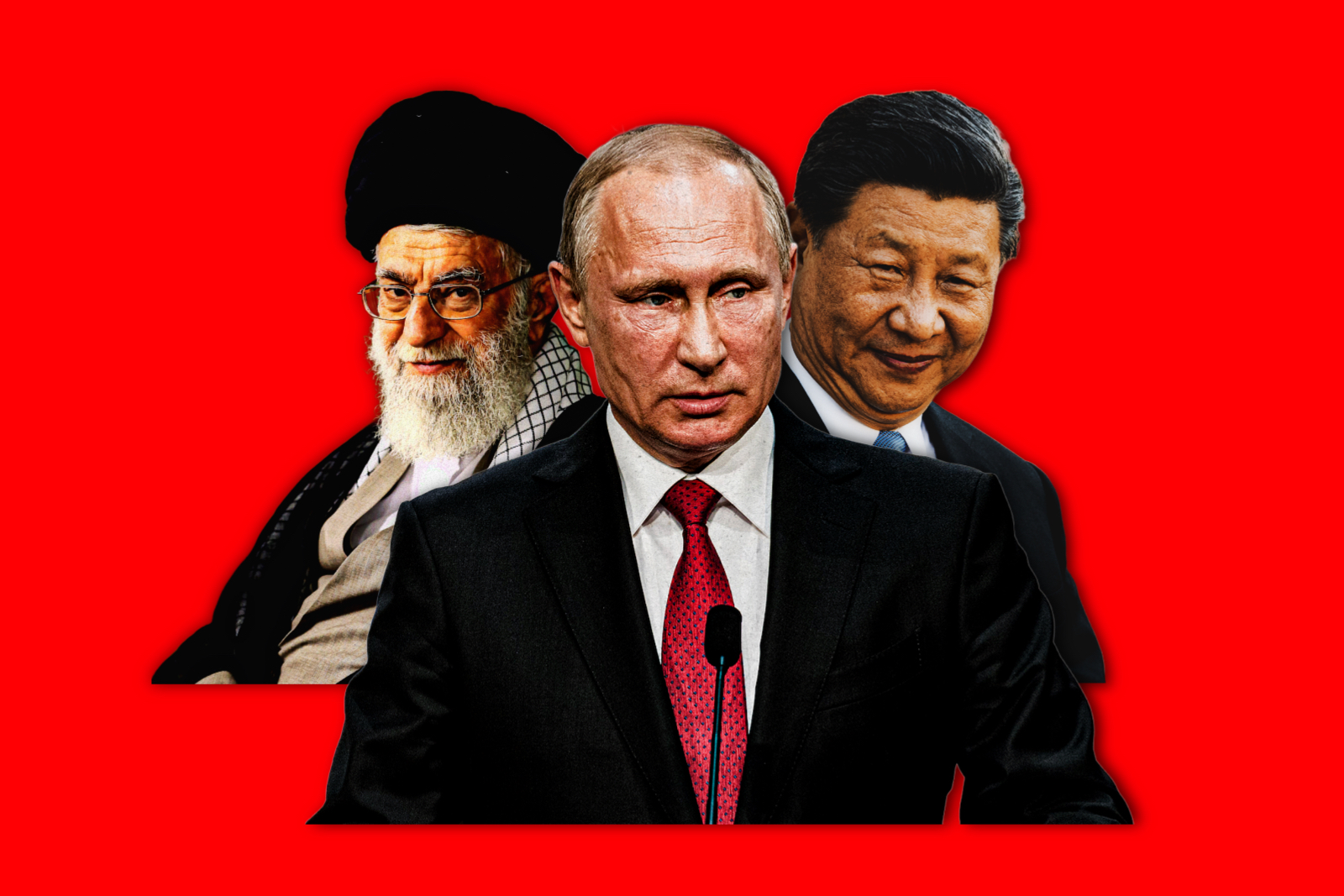 Ali Khamenei, Vladimir Putin and Xi Jinping