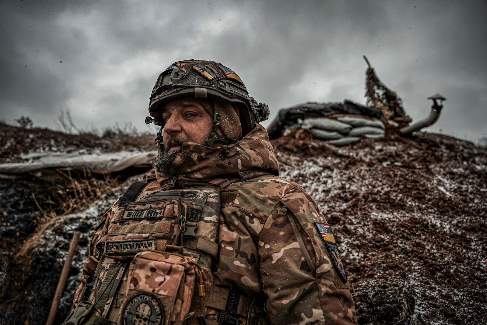 Ukrainian soldier on the front lines