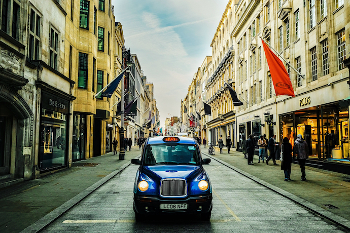 A London taxi cab on Bond Street