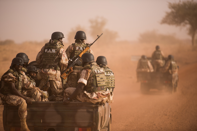 Nigerien soldiers during U.S.-led training in 2018